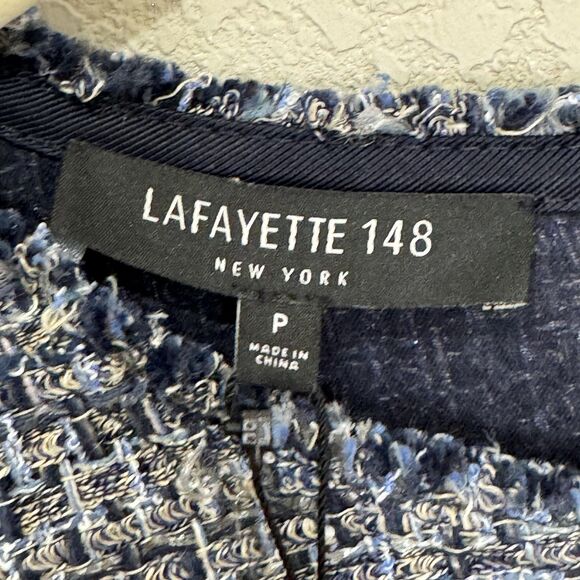 Lafayette 148 Dress Womens Petite Small Shift Tweed Fringe New Pockets - Picture 3 of 9